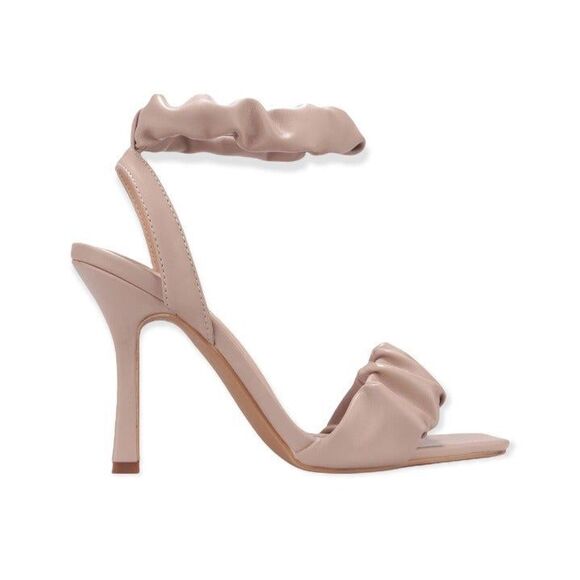 Cape Robbin OPALE RUCHED SANDAL HEELS in NUDE size 7.5 NEW - Picture 4 of 11